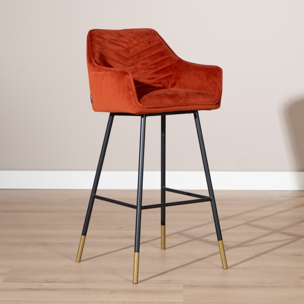Bronx71 Barhocker Samt Fiona 65 - 78 cm kupfer Bild 1