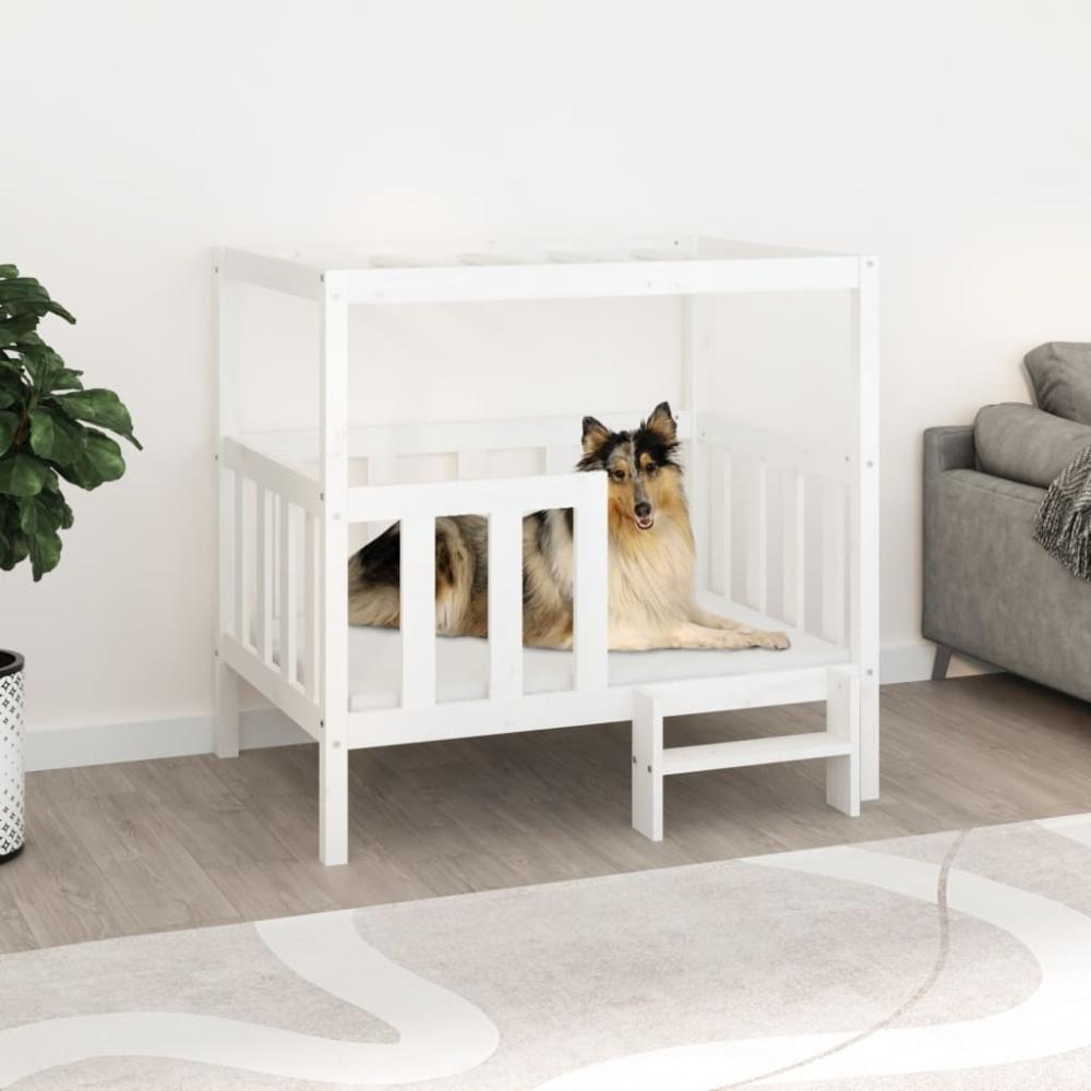 vidaXL Hundebett Weiß 105,5x83,5x100 cm Massivholz Kiefer 822388 Bild 1