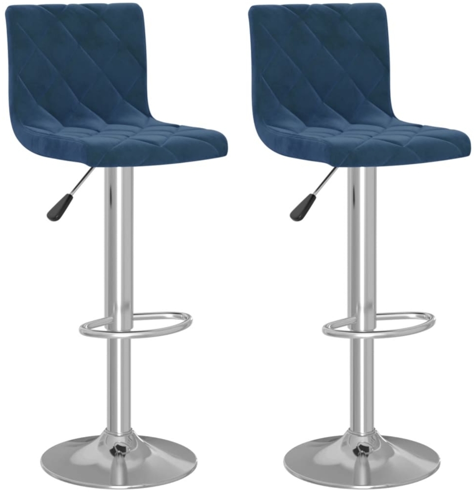 vidaXL Barhocker 2 Stk. Blau Samt 333691 Bild 1