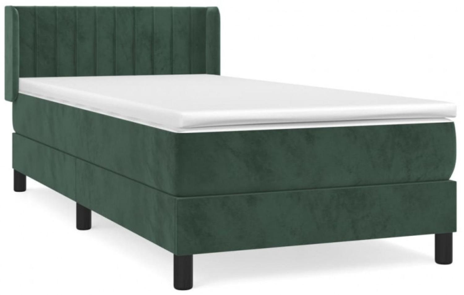 vidaXL Boxspringbett mit Matratze Dunkelgrün 80x200 cm Samt 3131048 Bild 1