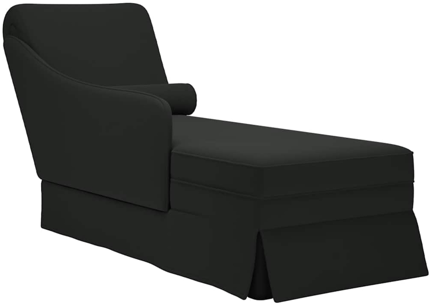 vidaXL Chaiselongue mit Nackenrolle und Rechter Armlehne Schwarz Samt 4009787 Bild 1