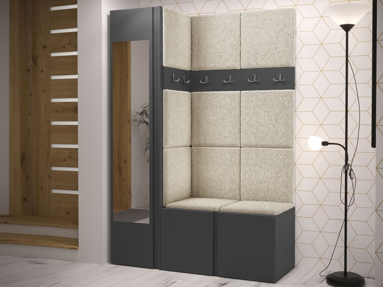 Garderoben-Set Monati X, Graphit, Farbe: Abriamo 03 Bild 1