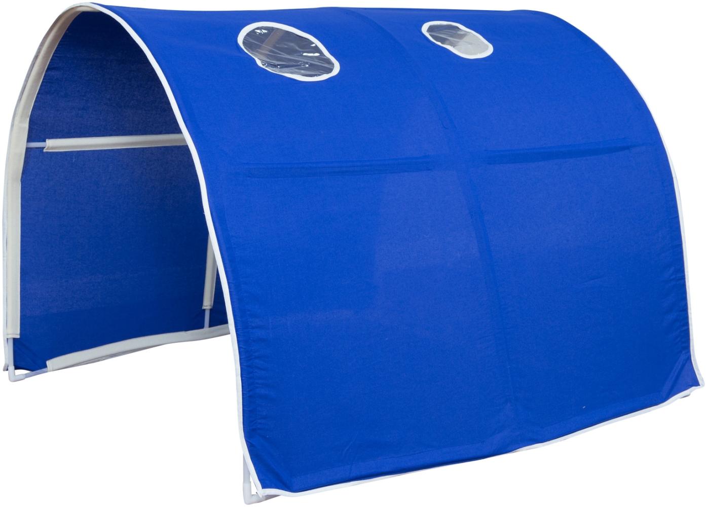 Homestyle4u Kindertunnel für Hochbett, Baumwolle, blau, 90 cm breit Bild 1