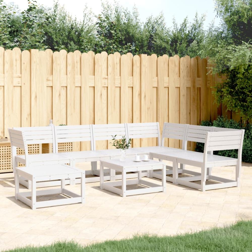 vidaXL 7-tlg. Garten-Lounge-Set Weiß Massivholz Kiefer 3216926 Bild 1