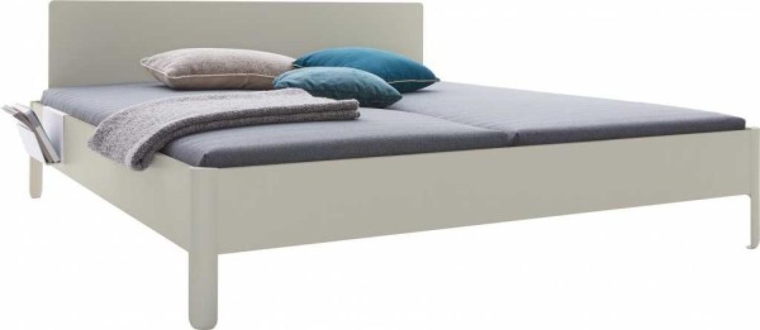 NAIT Doppelbett farbig lackiert Kieselgrau 200 x 220cm Mit Kopfteil Bild 1