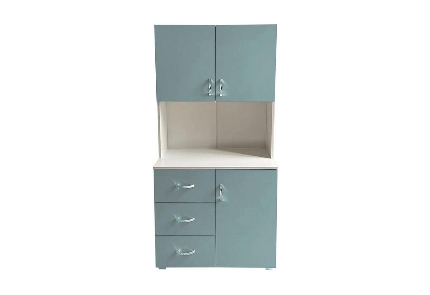 HTI-Living Kinderkleiderschrank Kinderzimmerschrank Hellblau Weiß (Stück, 1-St, 1 Schrank) Kleiderschrank Bücherregal 6 Regalfächer 3 Schubladen Bild 1