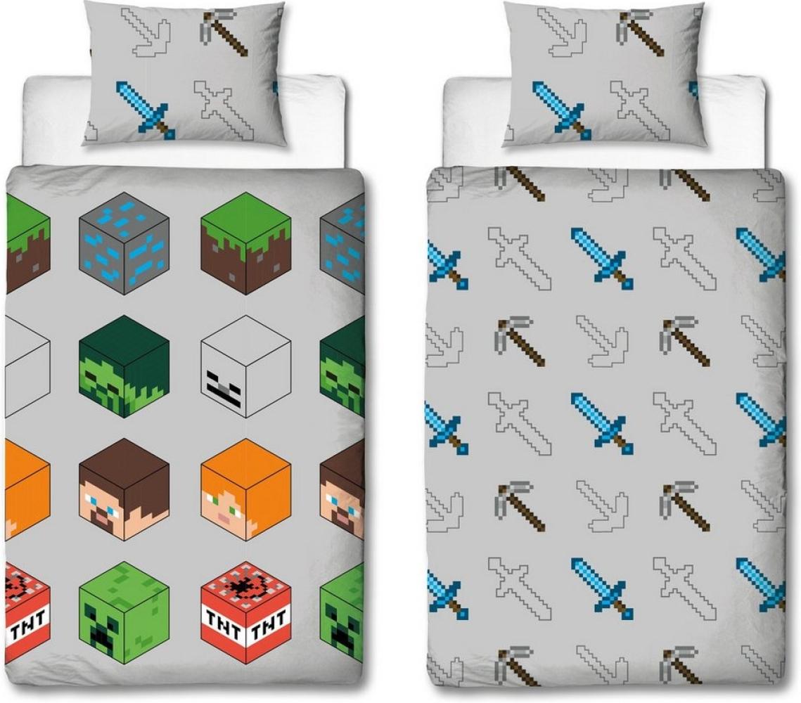 Minecraft Bettwäsche Set für Einzelbett - Einzelbett-Set für kleine Baukünstler Bild 1