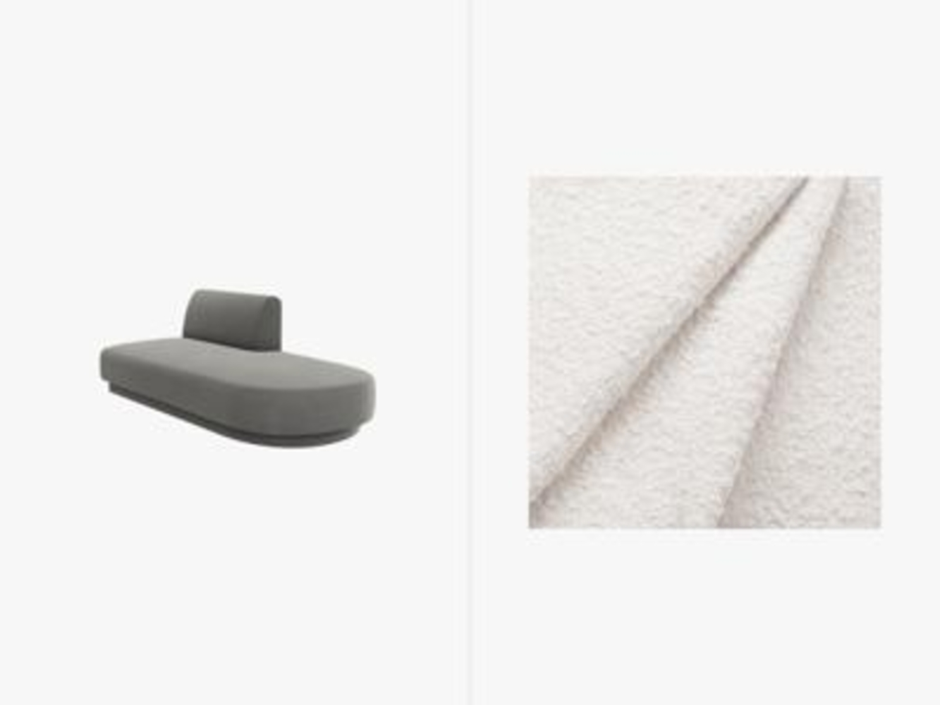 Micadoni 2-Sitzer Sitzmodul offen Miley Rechts Boucle Weiß Bild 1