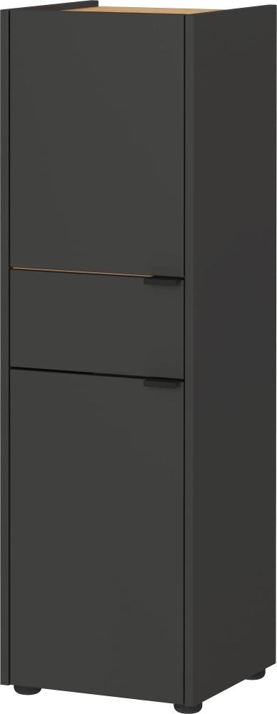 Kadima Design Schrank mit Schublade, 34x34x111, Navarra-Eiche, Leise Schließtechnik, Kollektion "Avis" für Bad. Farbe: Anthrazit-Beige Bild 1