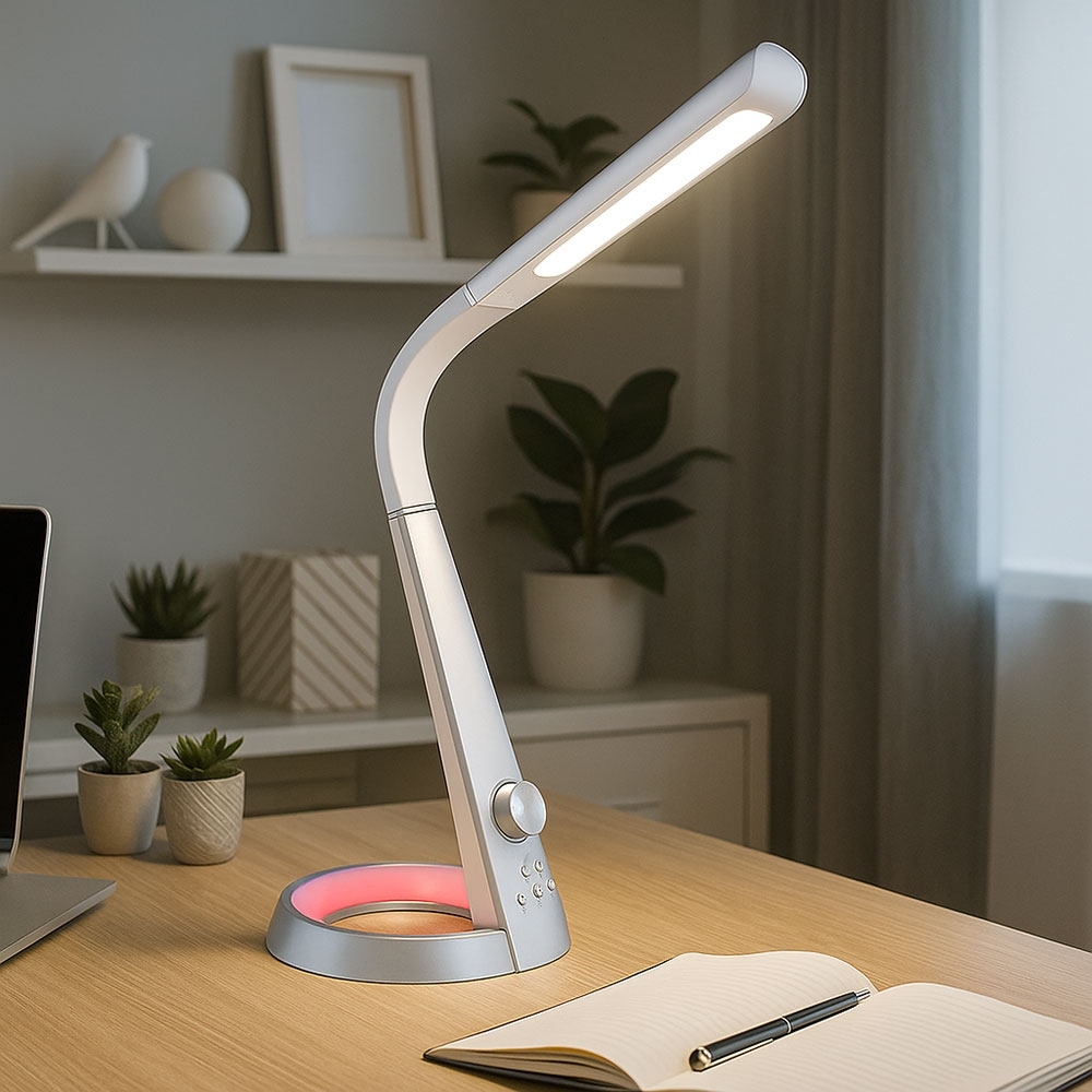 Globo LED-Tischleuchte, silber, dimmbar, mit RGB-Nachtlicht, Höhe 64 cm Bild 1