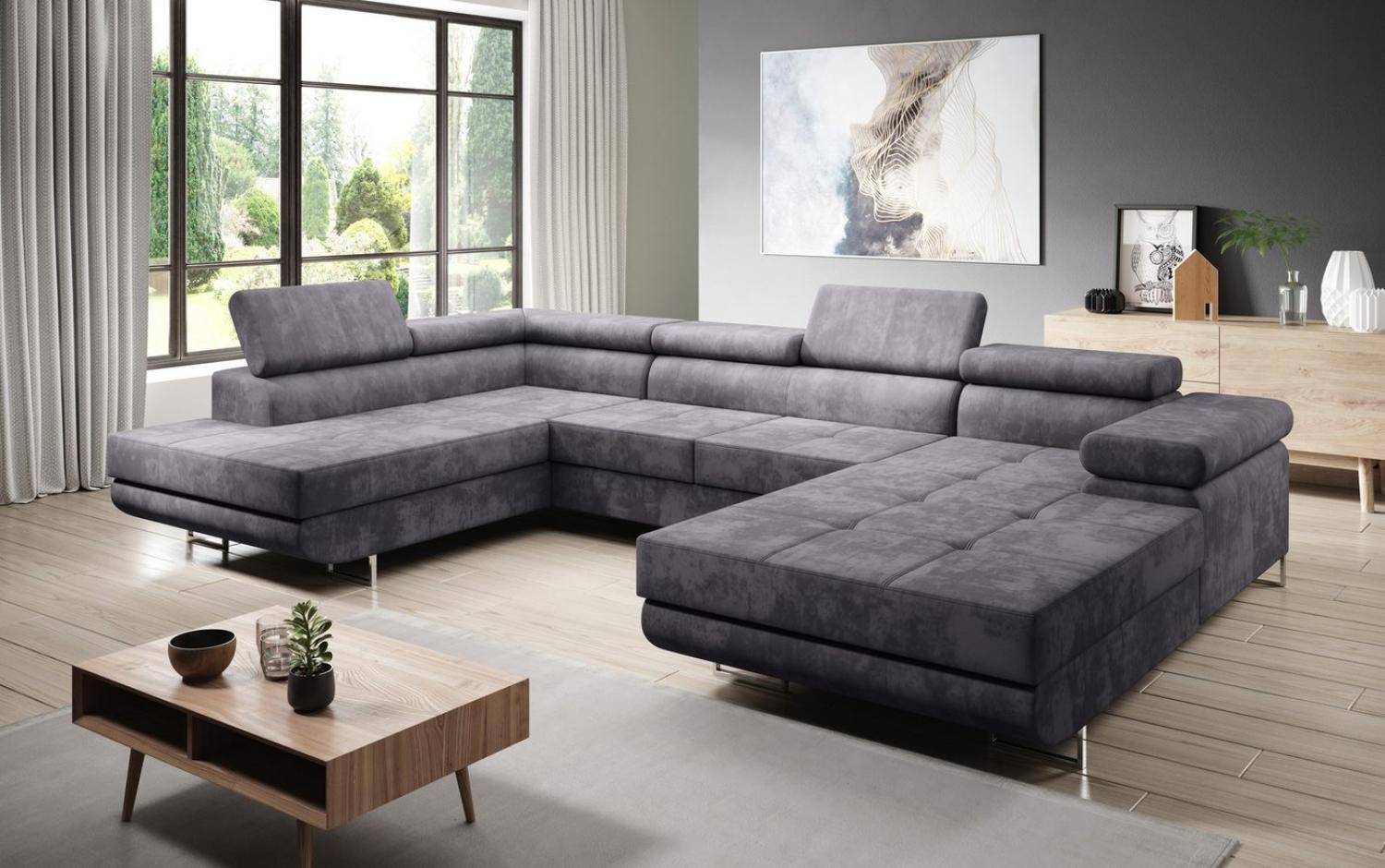 Furnix Wohnlandschaft Zante Sofalandschaft U-Sofa mit Schlaffunktion und 2 Bettkästen, Maße BxHxT: 345x90x202 cm, hochwertiger Polsterstoff in Samtoptik Bild 1