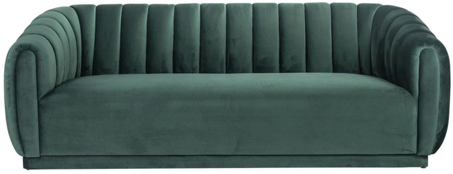 Casa Padrino Luxus Samt Sofa Grün 230 x 95 x H. 84 cm - Wohnzimmer Sofa - Wohnzimmer Möbel - Luxus Möbel - Wohnzimmer Einrichtung - Luxus Einrichtung - Luxus Qualität Bild 1