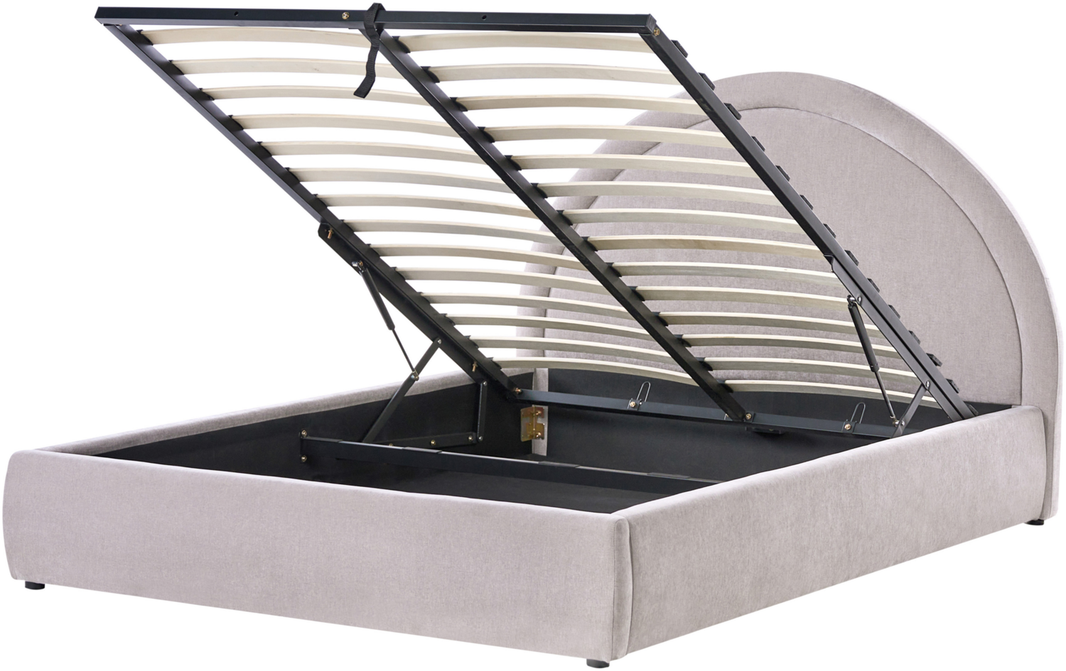 Bett mit Stauraum Stoff MOUZON 140 x 200 cm Beige Bild 1