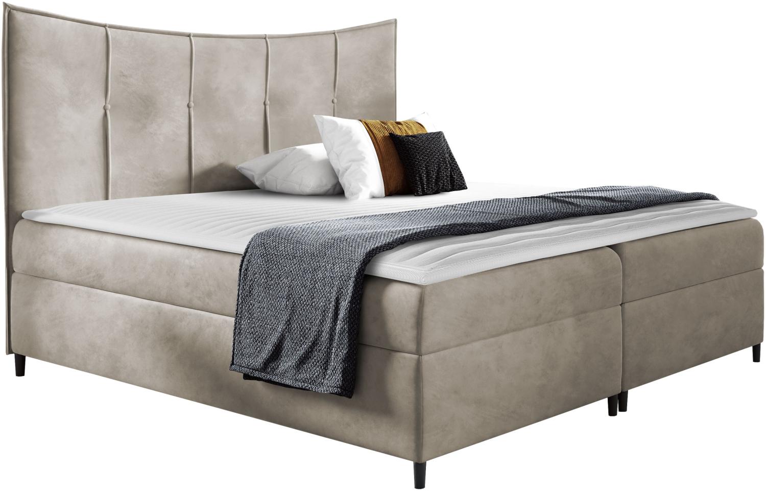 Boxspringbett 'Gaduno', Beige, 200 x 200 cm, ohne Fußende Bild 1