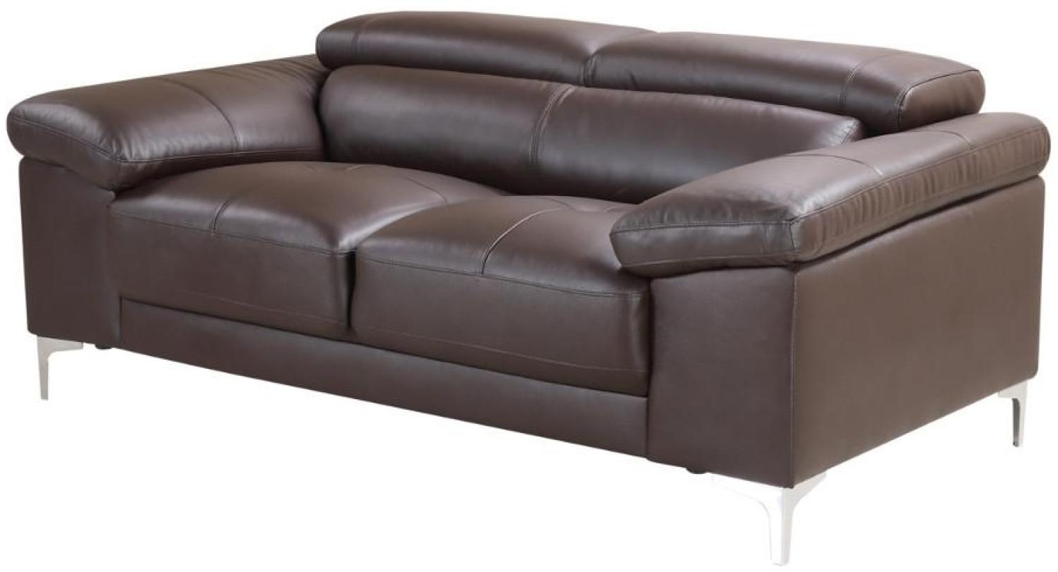 Ledersofa 2-Sitzer SOLANGE - Braun Bild 1