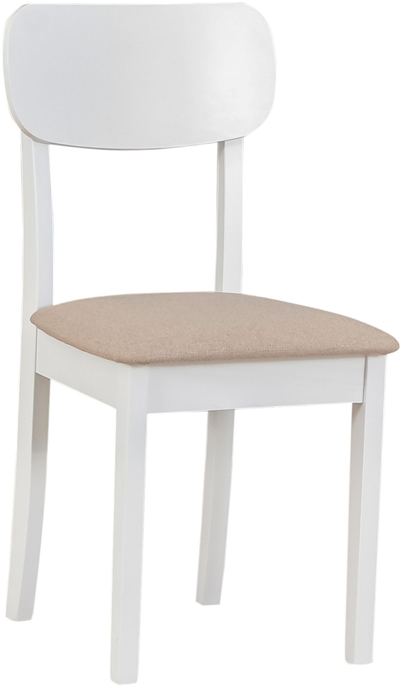 Selsey 'Noeles' Esszimmerstuhl mit Polstersitz, Beige/Weiß Bild 1