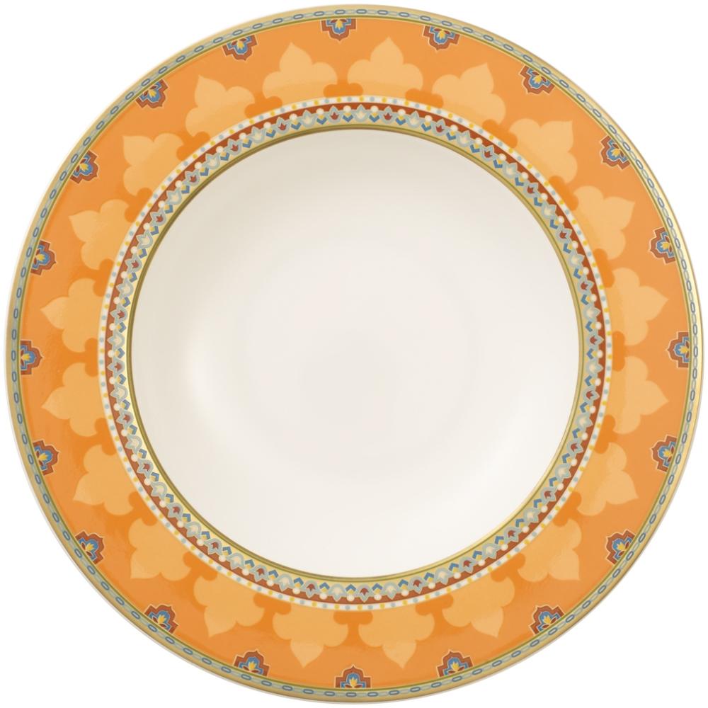 Villeroy & Boch Vorteilset 6 Stück Samarkand Mandarin Suppenteller Premium Bone Porcelain bunt 1047322700 Bild 1