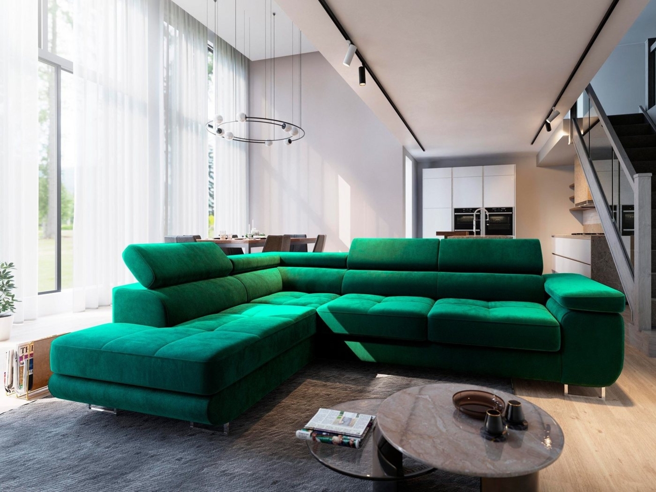 Masseno Ecksofa SELVA mit Schlaffunktion L-Form, Sofa mit Bettkasten Bild 1