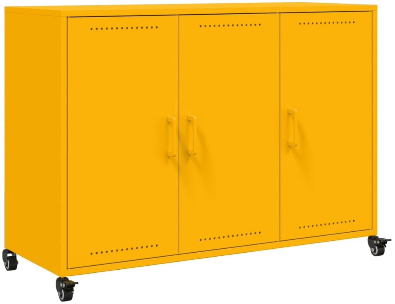 vidaXL Sideboard Senfgelb 100,5x39x72 cm Stahl 846683 Bild 1