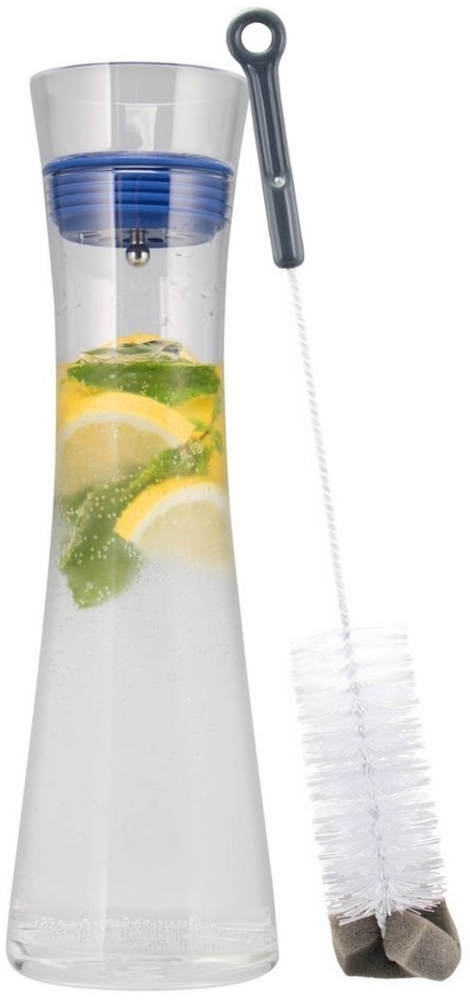 bremermann Karaffe Glaskaraffe AMISA 1,2 Liter,Wasserkaraffe, transparent, Mazarine Blue Bild 1