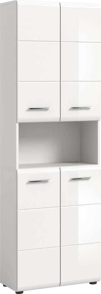 Hochschrank Ice - Weiß / Weiß Hochglanz Bild 1