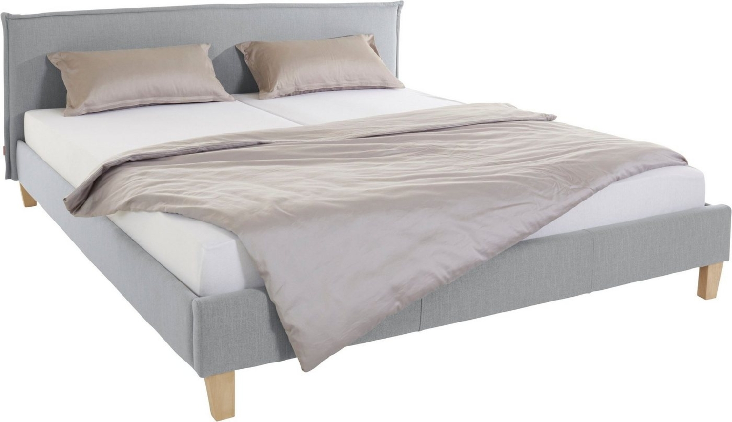 OTTO products Polsterbett Heddi, in 5 Breiten: von 90cm-200cm, Biese am Kopfteil, Strukturstoff Bild 1