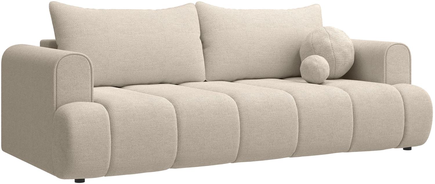 Selsey Dandelino - 3-Sitzer Sofa mit Schlaffunktion, Chenille-Bezug, hellbeige Bild 1