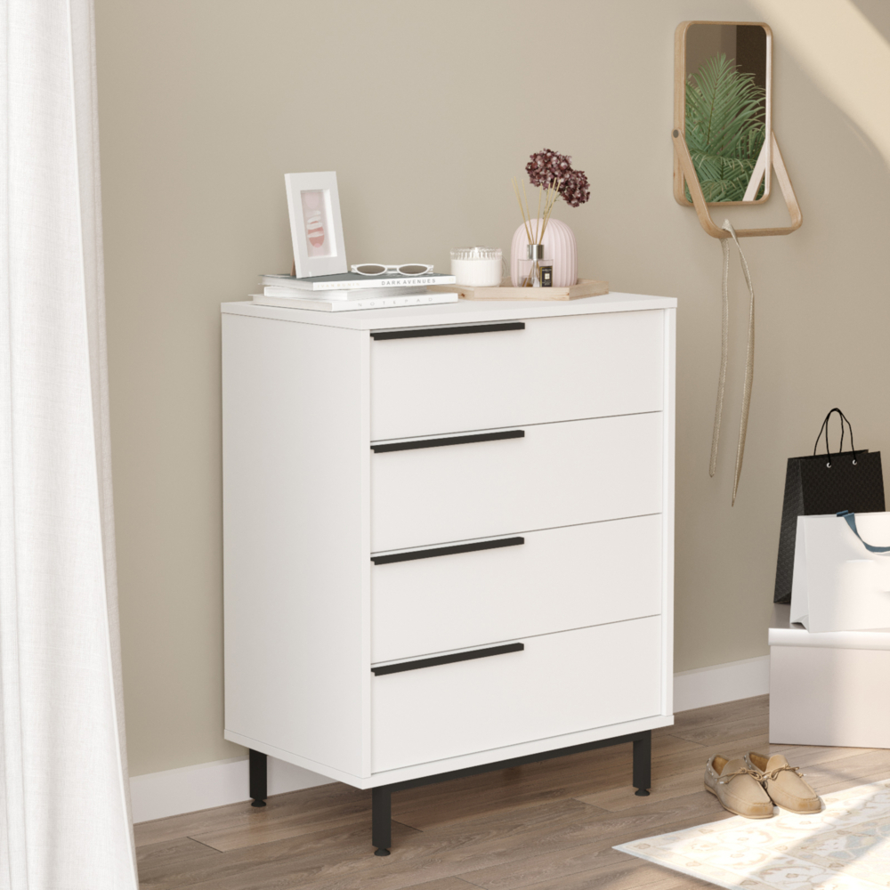 Kommode Vesanto 95x75x45 cm 4 Schubladen Weiß [en. casa] Bild 1