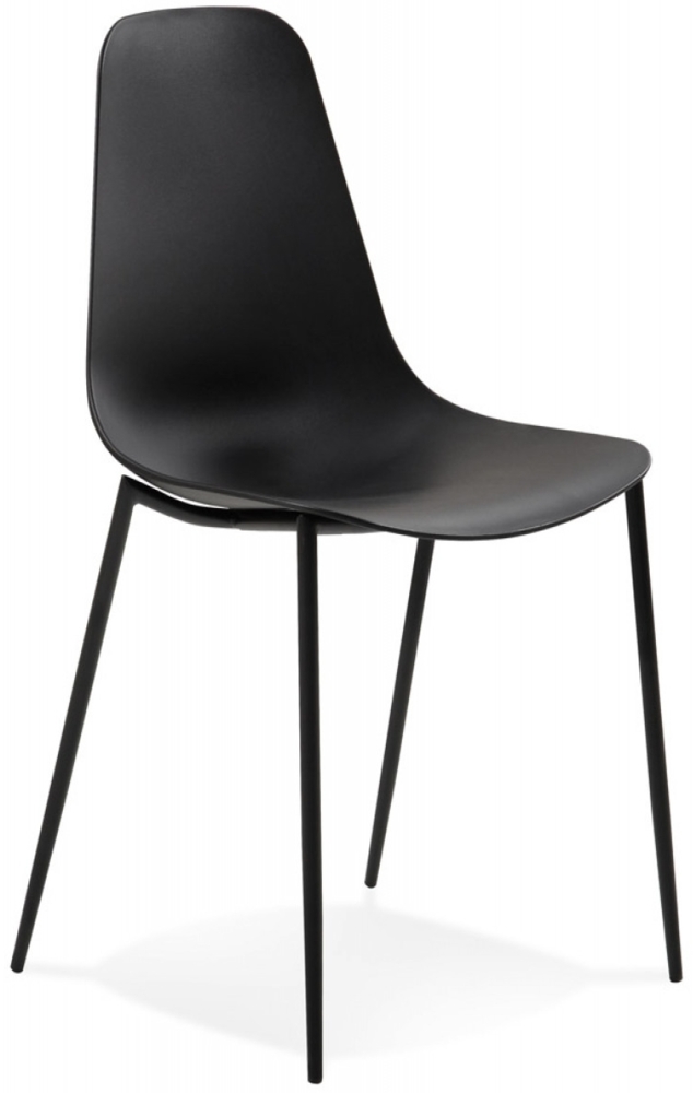 Innen-/Außenstuhl FELIZ | Der schwarze Innen-/Außenstuhl „FELIZ“ aus Kunststoff und Metall ist sowohl ästhetisch als auch robust und Kadima Design Bild 1