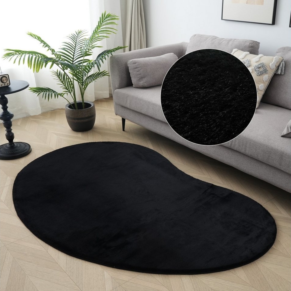 Leonique Fellteppich Balu Bean, Kaninchenfell, U-förmig, Höhe: 20 mm, Kunstfell Teppich, Modern, weich, Wohnzimmer, Schlafzimmer Bild 1