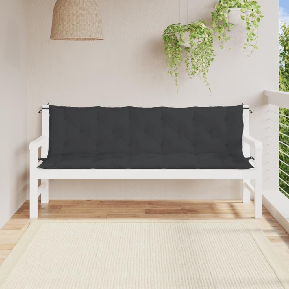 vidaXL Gartenbank-Auflagen 2 Stk. Schwarz 180x50x7 cm Oxford-Gewebe 361723 Bild 1