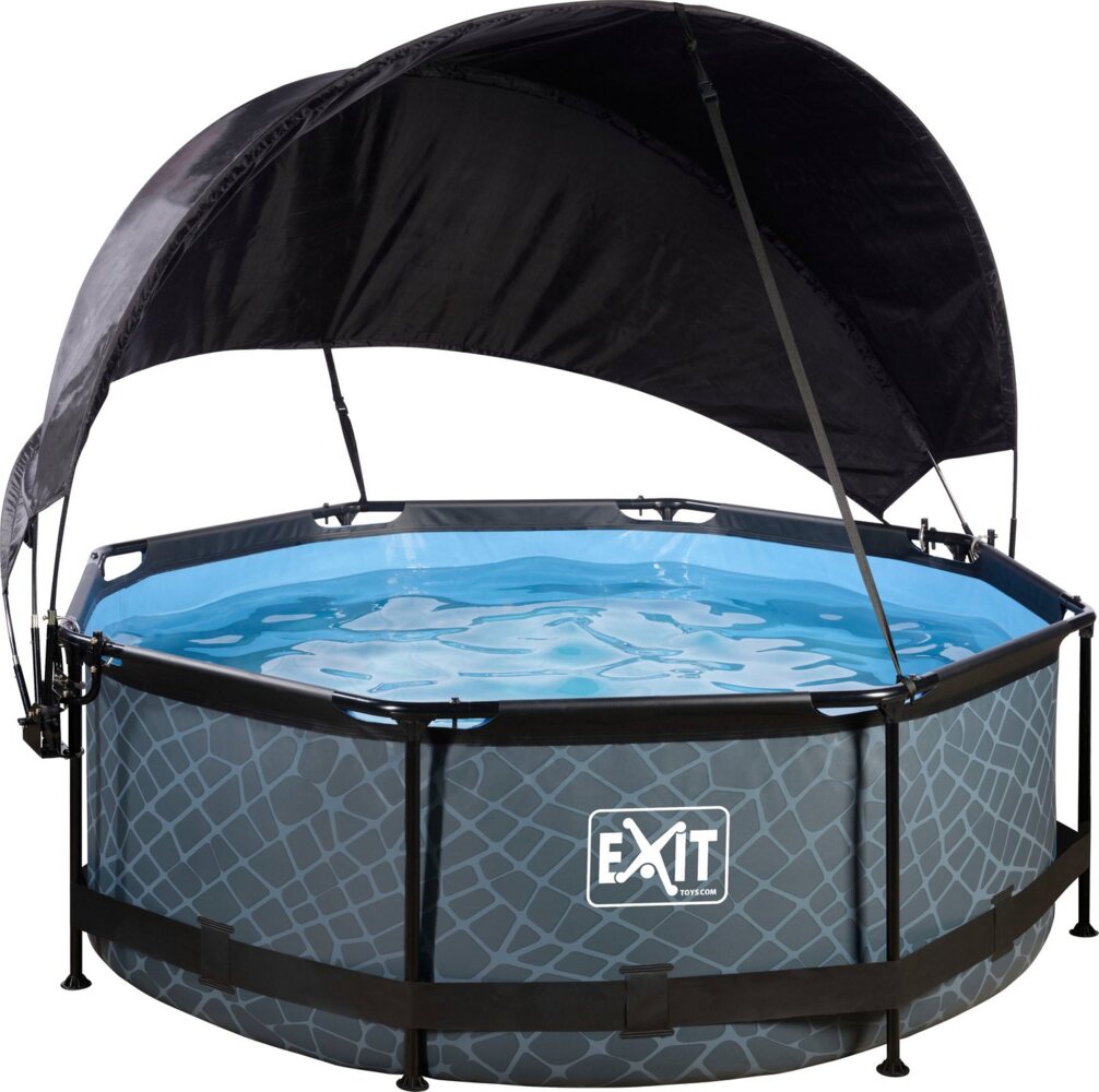 EXIT Framepool inkl. Sonnensegel (Set, 3-tlg), ØxH: 244x76 cm, mit Kartuschenfilterpumpe und Sonnensegel Bild 1
