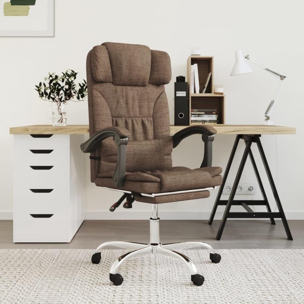 vidaXL Bürostuhl mit Massagefunktion Braun Stoff 349740 Bild 1