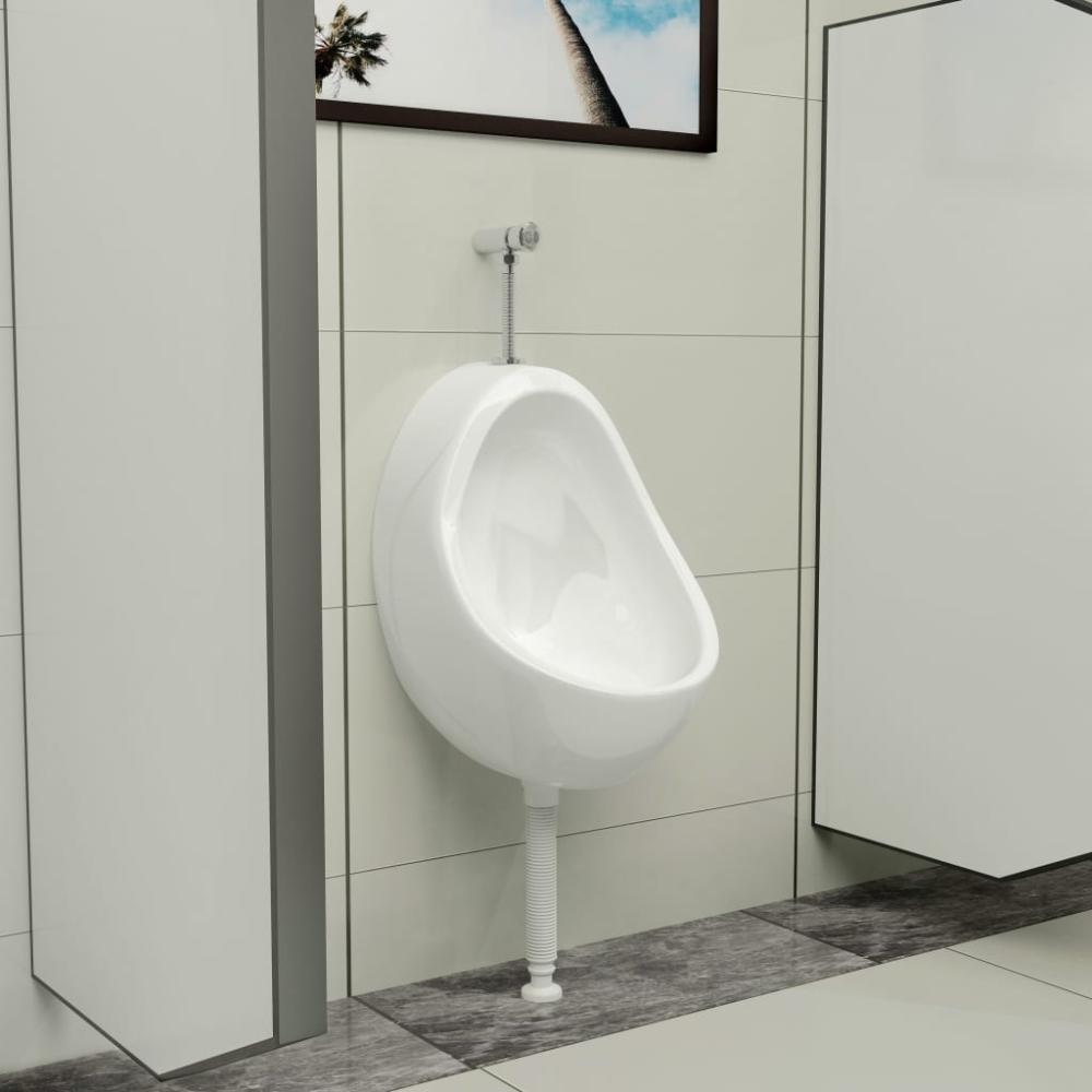 vidaXL Wandurinal mit Spülventil Keramik Weiß 143990 Bild 1