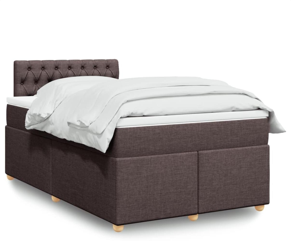 vidaXL Boxspringbett mit Matratze Dunkelbraun 120x190 cm Stoff 3286629 Bild 1