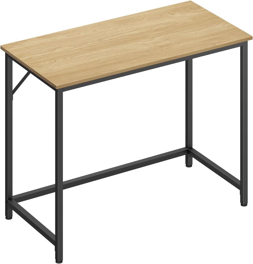 Vasagle Schreibtisch, Kleiner Computertisch, Bürotisch, für Arbeitszimmer, Schlafzimmer, 50 x 100 x 76 cm, moderner Stil, Metallgestell, natureichenfarben-tintenschwarz LWDDE041W70 Bild 1