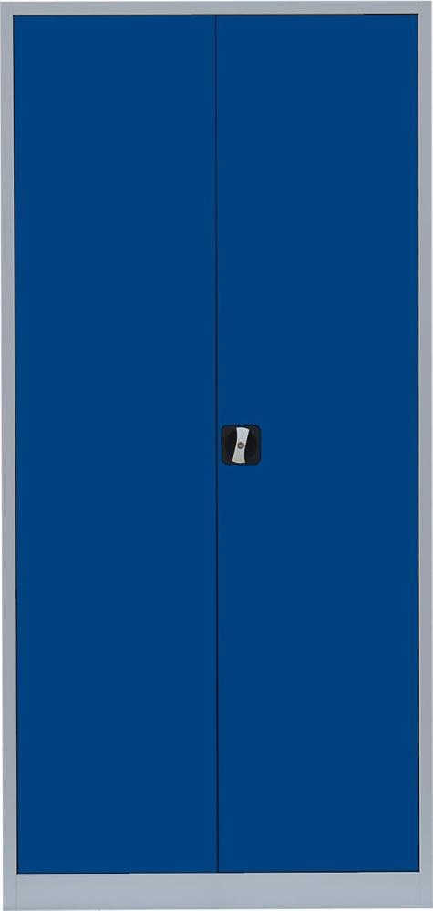 Flügeltürschrank Kleiderschrank Stahl Lagerschrank Aktenschrank PutzSpind Werkzeugschrank Lichtgrau/Blau 1950 x 925 x 422 mm/545541 Bild 1