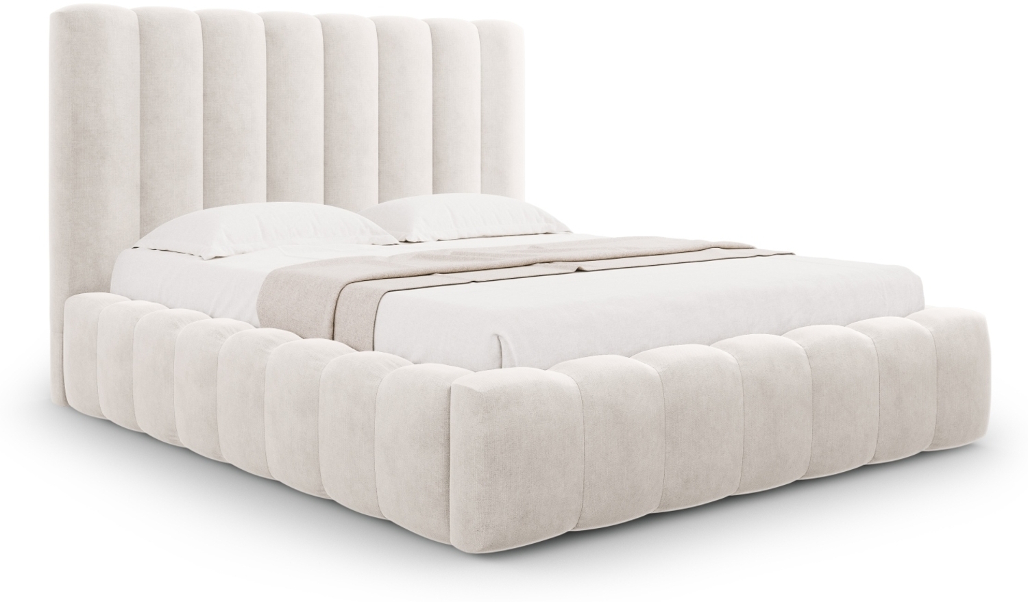 Micadoni Bett Kelp Strukturierter Stoff Grau Beige Melange 160x200 Bild 1