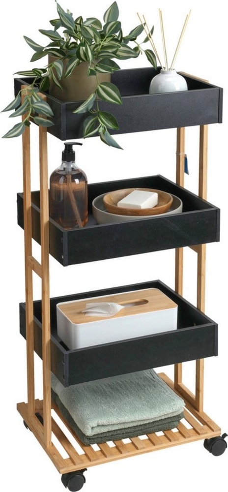 Koopman Badregal, 1-tlg, 4 Etagen, Handtuchregal, Bambus, Badezimmer, 84cm hoch Bild 1