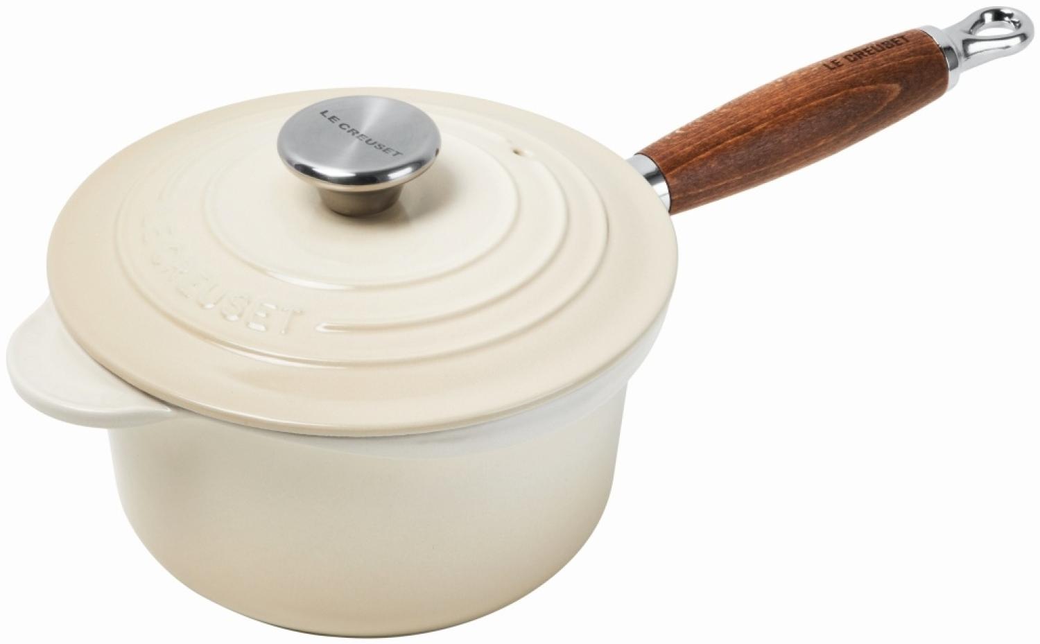 Profitopf mit Holzgriff 18 cm Meringue Gusseisen Le Creuset - InduktionElektro geeignet Bild 1