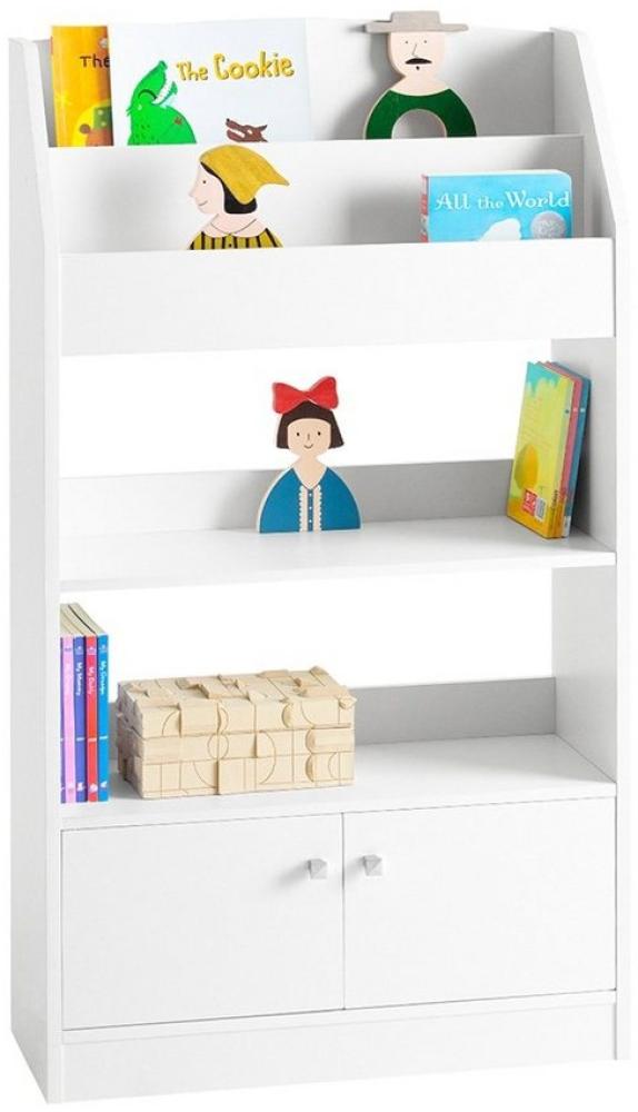 SoBuy Bücherregal KMB11, Kinderregal Bücherschrank mit 2 Ablagen, 2 Ablagefächern und 2 Türen Bild 1