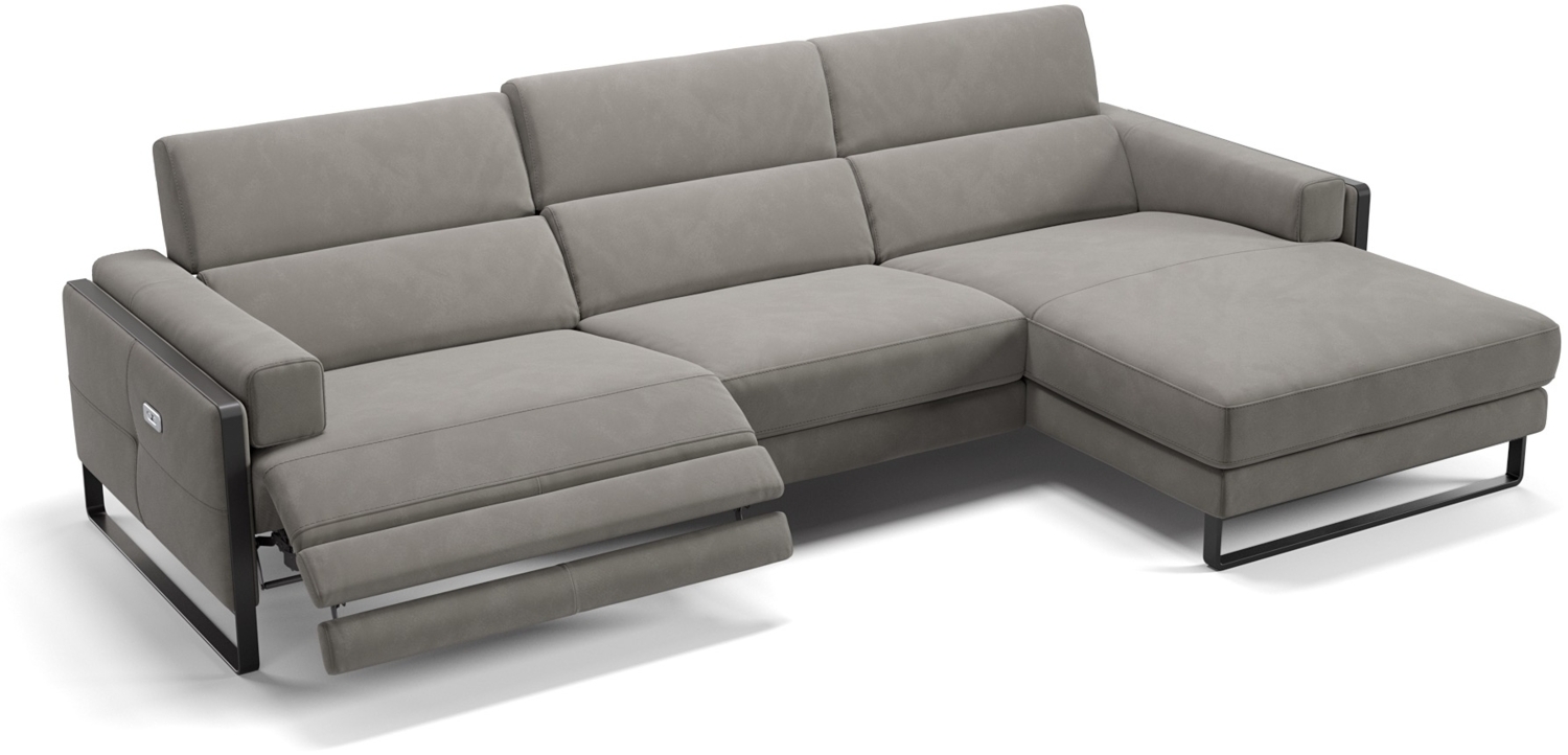 Sofanella Ecksofa MILO Eckcouch Wohnlandschaft Stoffsofa in Hellgrau Bild 1