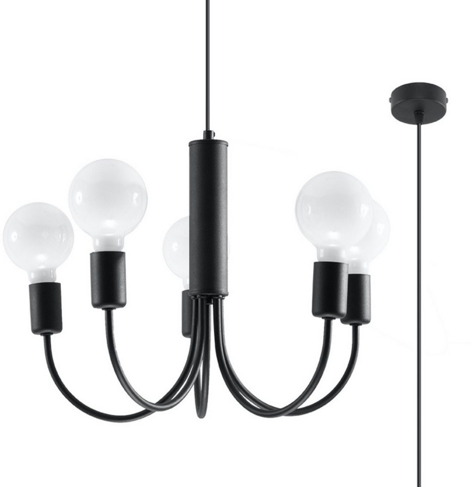 möbelvita Kronleuchter Kronleuchter NARD 5 schwarz, Riemenverstellung, NEIN Bild 1