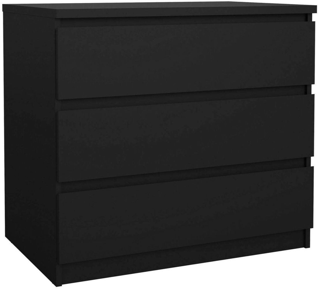 Dmora Kommode Artic, Mehrzweckkommode, Schlafzimmerkommode, Schrank mit Schubladen, 77x50 h70 cm, Schwarz Bild 1