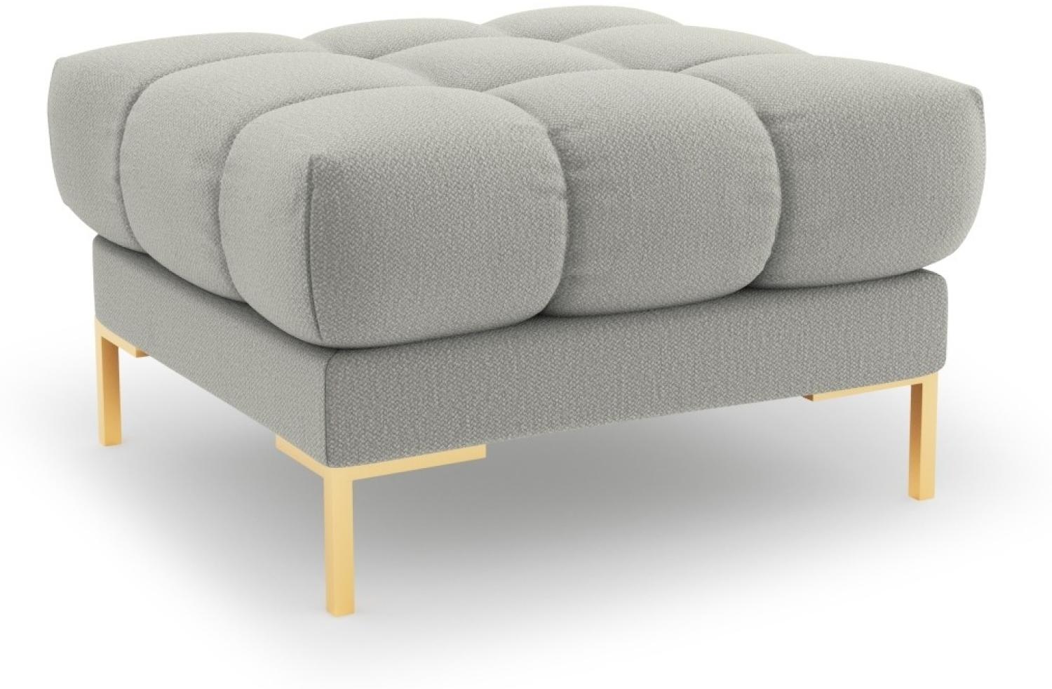 Micadoni Pouf Hocker Mamaia | Bezug Light Grey | Beinfarbe Gold Metal Bild 1