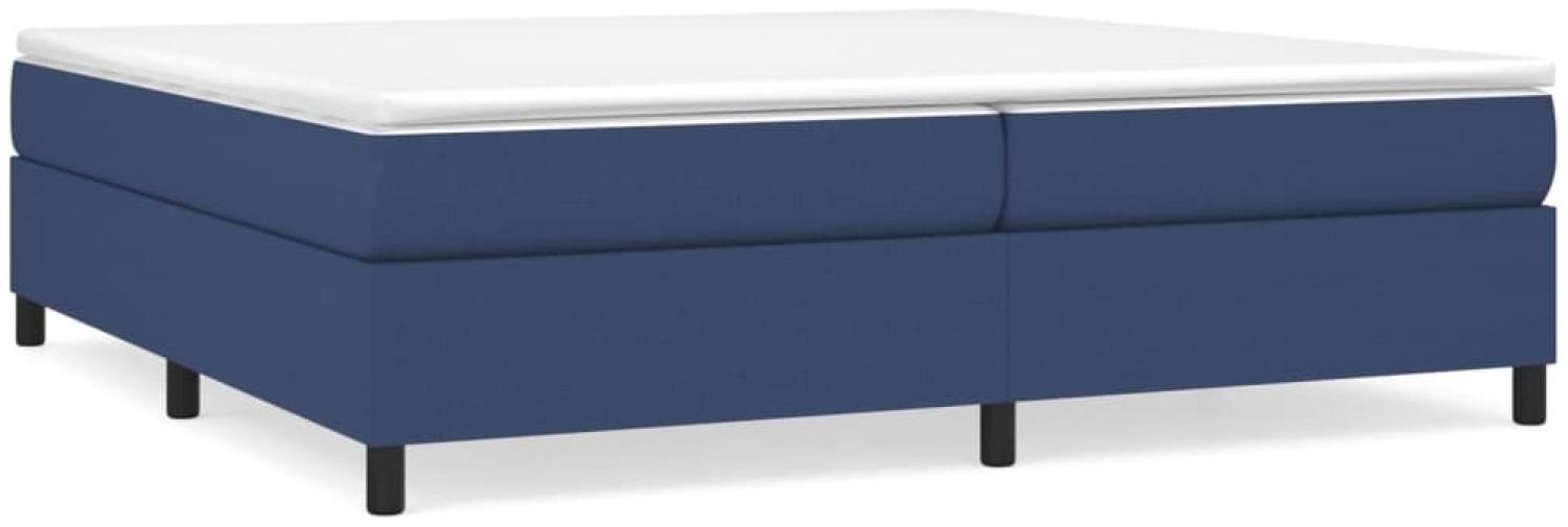 vidaXL Boxspringbett mit Matratze Blau 200x200 cm Stoff, Härtegrad: H2 [3144453] Bild 1