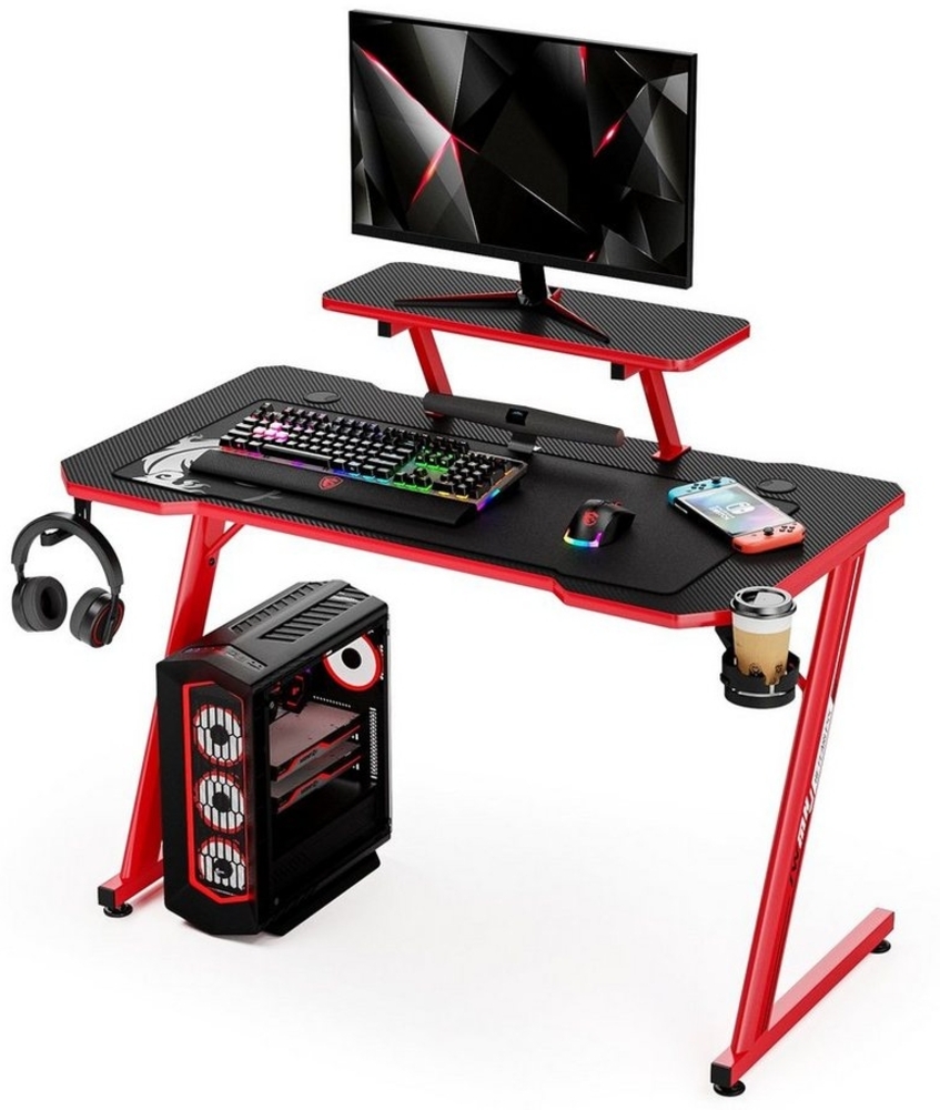 Intimate WM Heart Gamingtisch Z-Frame Gaming Tisch 110 x 60 cm, mit Kopfhörerhalter, Monitorablage, aus Kohlefaser Bild 1