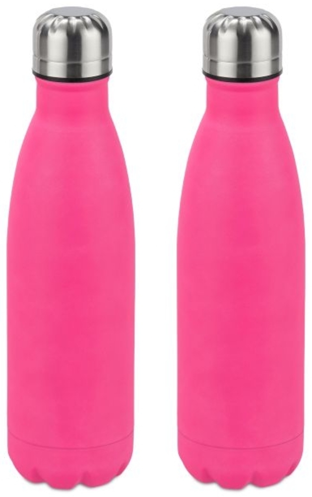 2 x Trinkflasche Edelstahl pink Bild 1