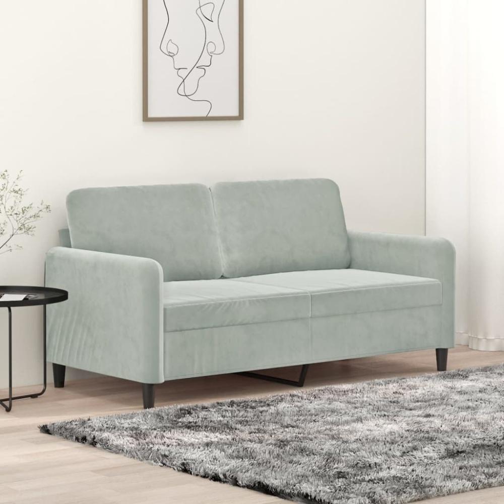 vidaXL 2-Sitzer-Sofa Hellgrau 140 cm Samt 359442 Bild 1