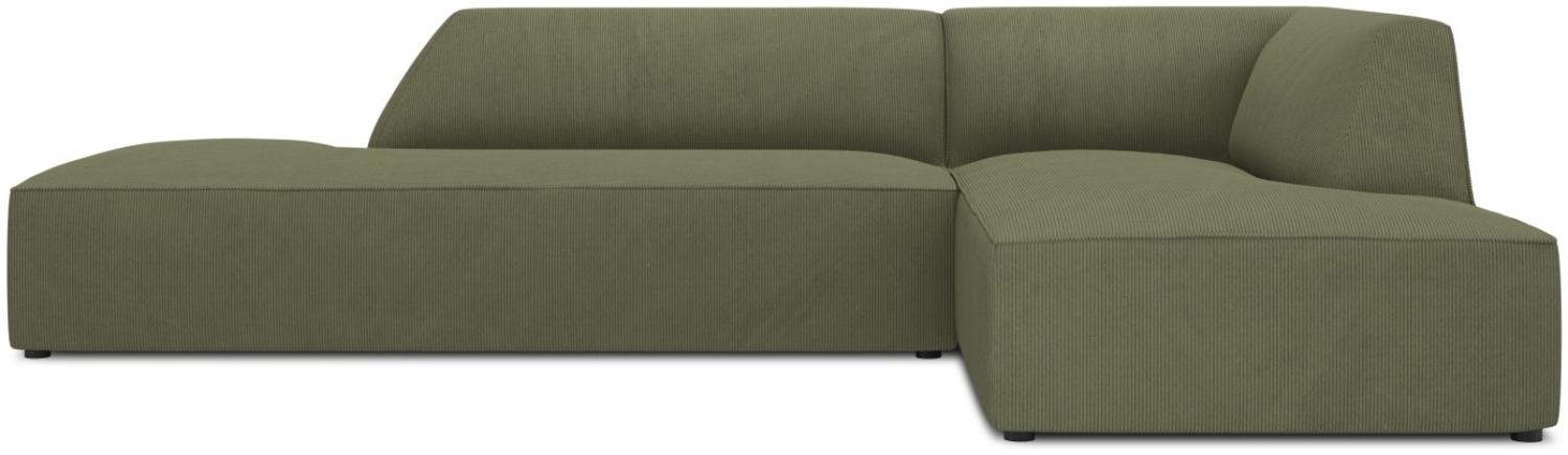 Micadoni 4-Sitzer Modular Ecke rechts Sofa Ruby | Bezug Green | Beinfarbe Black Plastic Bild 1